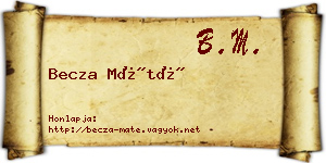 Becza Máté névjegykártya
