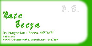mate becza business card